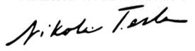 firma di Nikola Tesla