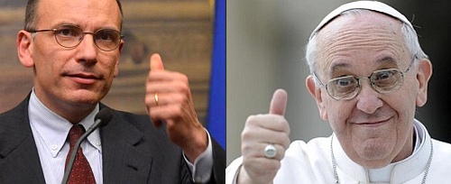 enrico letta e papa bergoglio
